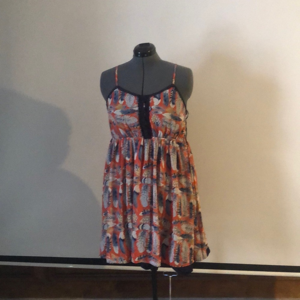 Feather print dress